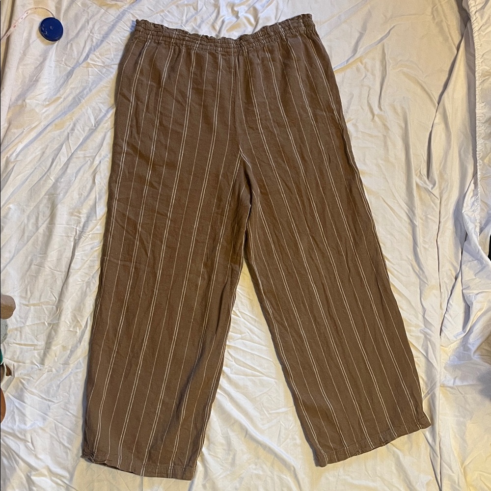 Women's Brown Striped Pants - Picture 4 of 5